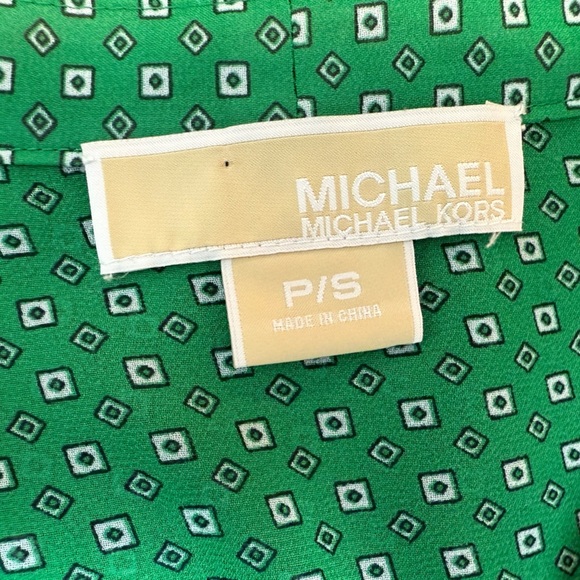 MICHAEL Michael Kors Green Long Sleeve Tie Front Blouse/size PS - Picture 10 of 10